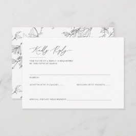 Moderne Elegante Blumenstrasse Kunst, Dichtung und RSVP Karte