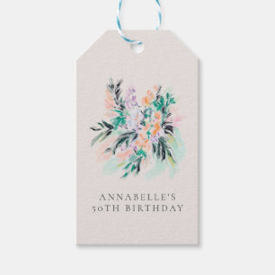Moderne elegante Blumenstrauß-Geburtstagsgrüße Geschenkanhänger