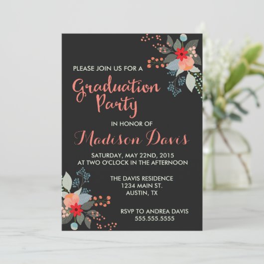 Moderne Elegante Blumenstube Einladungen (Stehend Vorderseite)