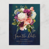 Moderne elegante Blumenzwiebelblume Smaragdgrün-Ho Ankündigungspostkarte (Vorderseite)