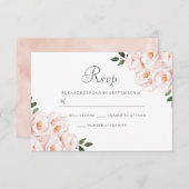 Moderne elegante Blush Bloral Wedding RSVP (Vorne/Hinten)