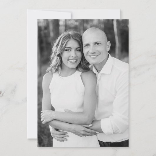 Moderne, elegante Blush Foto Hochzeit Einladung (Rückseite)