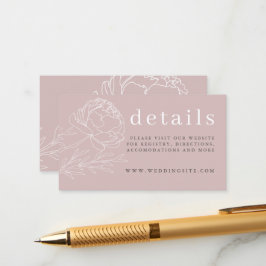 Moderne, elegante Blush Pink Blues Blues Hochzeits Begleitkarte