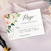 Moderne elegante Blush Pink Floral Wedding RSVP Ca
