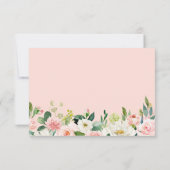 Moderne elegante Blush Pink Floral Wedding RSVP Ca Karte (Rückseite)