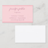 Moderne elegante Blush Pink Freehand Script Vorlag Visitenkarte (Vorne/Hinten)