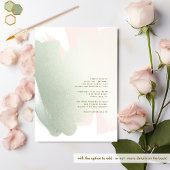Moderne, elegante Blush Pink und Sage Wedding Einladung