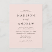 Moderne Elegante Blush QR Code Hochzeit Einladungspostkarte (Vorderseite)