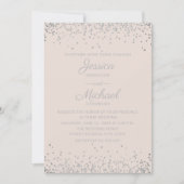 Moderne, elegante Blush- und Silver Glitzer-Hochze Einladung (Vorderseite)