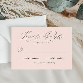 Moderne Elegante Blush Wedding RSVP Karte
