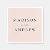 Moderne Elegante Blush Wedding Serviette (Vorderseite)