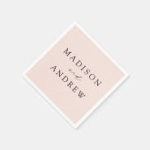 Moderne Elegante Blush Wedding Serviette (Ecke)