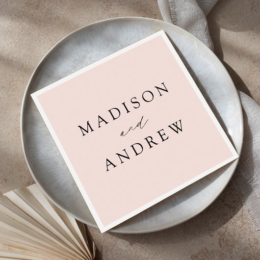 Moderne Elegante Blush Wedding Serviette