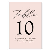Moderne Elegante Blush Wedding Tischnummer (Vorderseite)