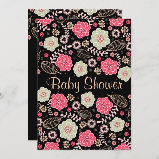 Moderne, elegante Blütendusche Einladung (Vorne/Hinten)