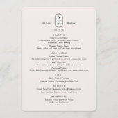 Moderne, elegante Bogen Initialen einfache Hochzei Menükarte (Vorderseite)