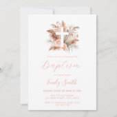 Moderne elegante Boho Blumentaufe Einladung (Vorderseite)