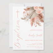 Moderne elegante Boho Blumentaufe Einladung (Vorderseite)
