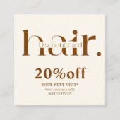 Moderne elegante Boho Brown Beauty Discount Card Rabattkarte (Vorderseite)