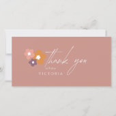 Moderne Elegante Boho Rose Script Floral Dankeskarte (Vorderseite)