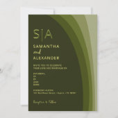 Moderne elegante Boho Sage Green Lässig Wedding Einladung (Vorderseite)