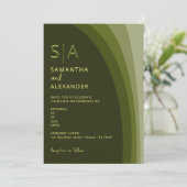 Moderne elegante Boho Sage Green Lässig Wedding Einladung (Stehend Vorderseite)