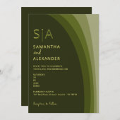 Moderne elegante Boho Sage Green Lässig Wedding Einladung (Vorne/Hinten)