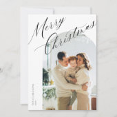 Moderne elegante Boho Script-Urlaubskarte Einladung (Vorderseite)