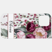 Moderne, elegante Bordeaux-Rosa Case-Mate iPhone Hülle (Rückseite (Horizontal))