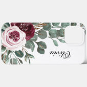 Moderne, elegante Bordeaux-Rosa Case-Mate iPhone Hülle (Rückseite (Horizontal))