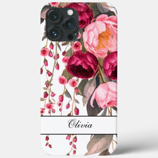 Moderne, elegante Bordeaux-Rosa Case-Mate iPhone Hülle (Rückseite)