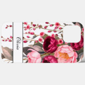 Moderne, elegante Bordeaux-Rosa Case-Mate iPhone Hülle (Rückseite (Horizontal))