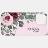 Moderne, elegante Bordeaux-Rosa Case-Mate iPhone Hülle (Rückseite (Horizontal))