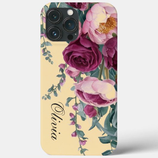 Moderne, elegante Bordeaux-Rosa Case-Mate iPhone Hülle (Rückseite)