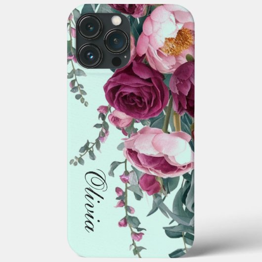 Moderne, elegante Bordeaux-Rosa Case-Mate iPhone Hülle (Rückseite)