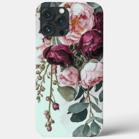 Moderne, elegante Bordeaux-Rosa Case-Mate iPhone Hülle (Rückseite)