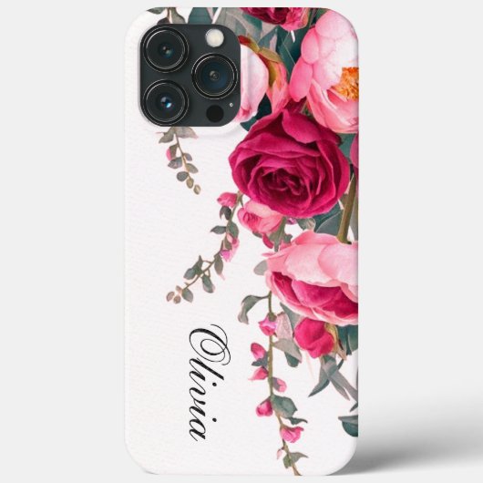 Moderne, elegante Bordeaux-Rosa Case-Mate iPhone Hülle (Rückseite)