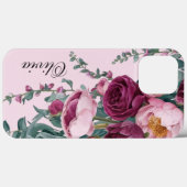 Moderne, elegante Bordeaux-Rosa Case-Mate iPhone Hülle (Rückseite (Horizontal))