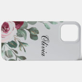 Moderne, elegante Bordeaux-Rosa Case-Mate iPhone Hülle (Rückseite (Horizontal))