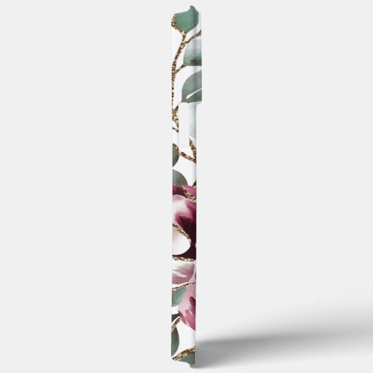 Moderne, elegante Bordeaux-Rose-Blume Case-Mate iPhone Hülle (Rückseite / Rechts)