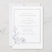 Moderne elegante botanische Blätter QR Code Weddin Einladung (Vorderseite)
