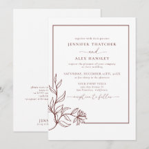 Moderne elegante botanische Blätter QR Code Weddin