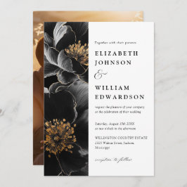 Moderne, elegante Botanische Foto Hochzeit Einladung