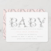 Moderne, elegante botanische Geburtsankündigung Ankündigung (Vorne/Hinten)