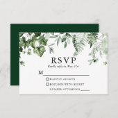 Moderne elegante Botanische Hochzeit im Grünen RSVP Karte (Vorne/Hinten)