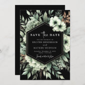 Moderne elegante botanische Hochzeit Save The Date (Vorne/Hinten)