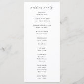 Moderne elegante botanische Hochzeitsprogramm Programm (Rückseite)