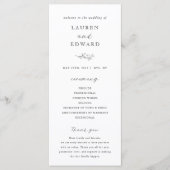 Moderne elegante botanische Hochzeitsprogramm Programm (Vorderseite)
