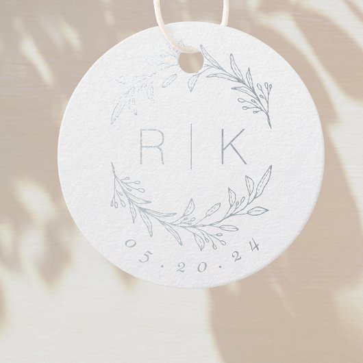 Moderne elegante botanische Initialen Hochzeitmong Geschenkanhänger