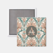 Moderne elegante botanische Rosa Blütendach Magnet (Vorderseite/Rückseite)